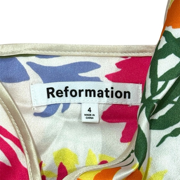 NWOT Reformation Poppies Silk Maxi Dress Cutout Floral Boho Garden Sz 4 - Picture 11 of 16